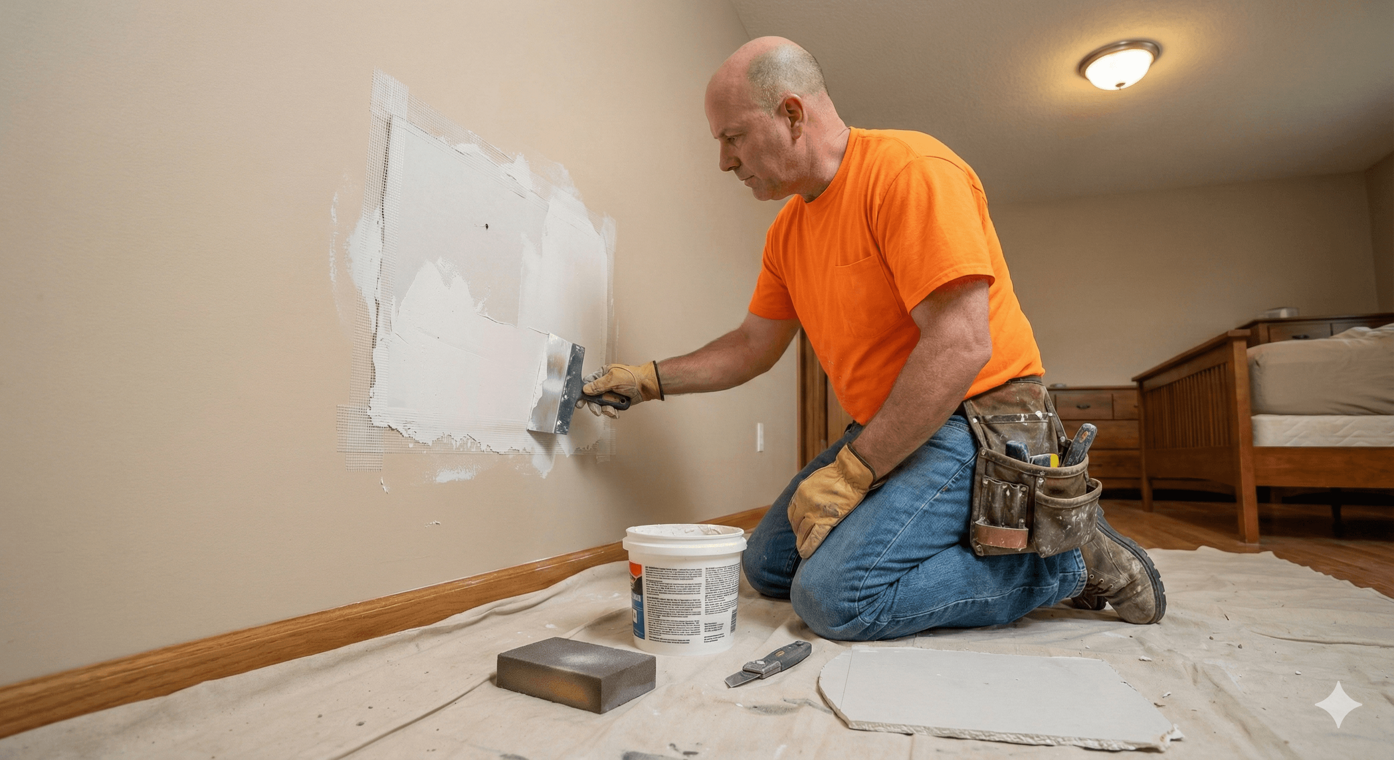 Plaster finish being applied inside a residential project